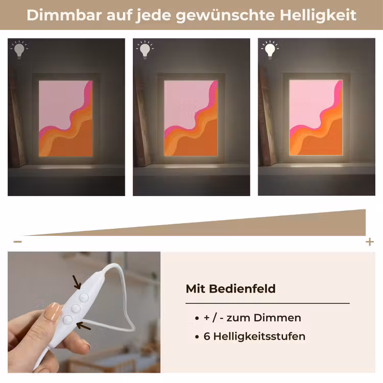 Retro - Waves - Kleurrijk Light Box met kabel (Kinderlampje) klein -USP_dimbaarDE