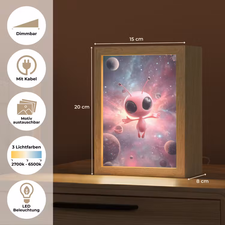 Roze - Alien - Planeten - Ruimte Light Box met kabel (Kinderlampje) klein -USP_websiteoverzichtDE