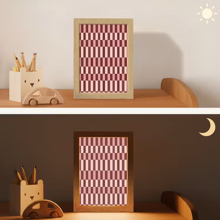 Roze - Rood - Blokjes Light Box met kabel (Kinderlampje) klein 904 -sfeer3_kind
