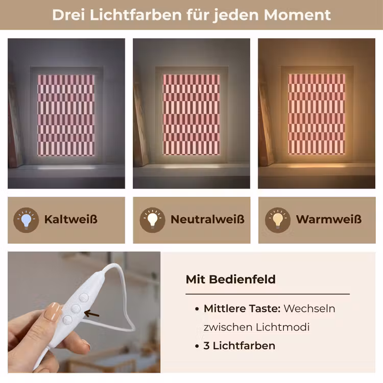 Roze - Rood - Blokjes Light Box met kabel (Kinderlampje) klein 904 -USP_lichtkleurDE