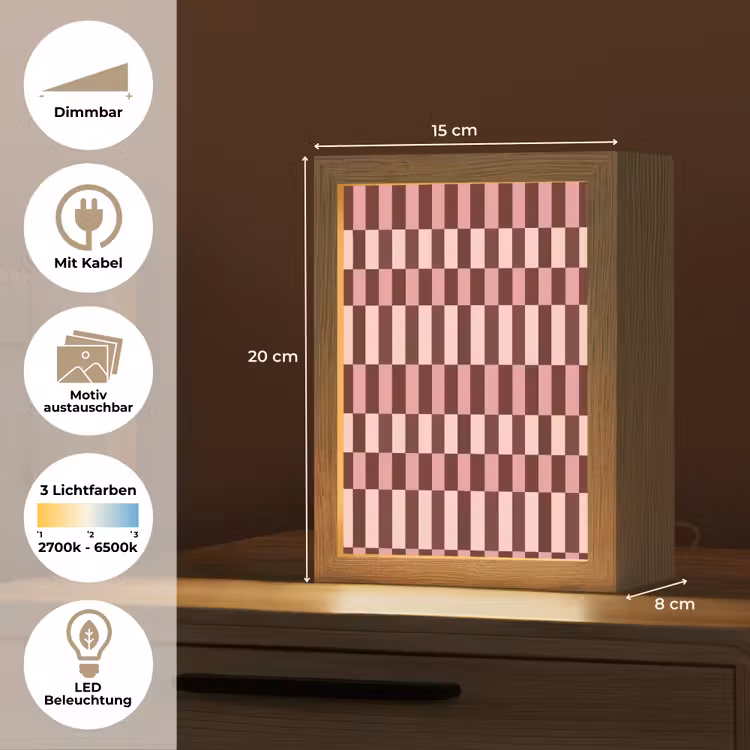 Roze - Rood - Blokjes Light Box met kabel (Kinderlampje) klein 904 -USP_websiteoverzichtDE