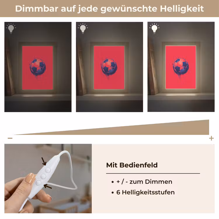 Rood - Voetbal - Abstract - Verfspatten Light Box met kabel klein -USP_dimbaarDE