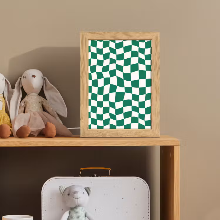 Schaakbord - Golvend - Groen Light Box met kabel (Kinderlampje) klein 904 -sfeer2_kind