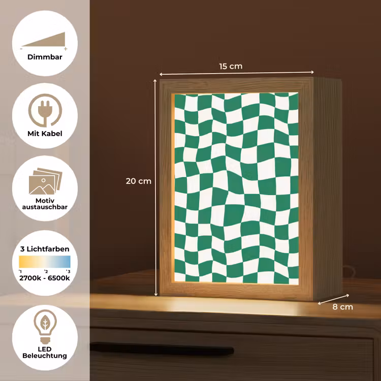 Schaakbord - Golvend - Groen Light Box met kabel (Kinderlampje) klein 904 -USP_websiteoverzichtDE