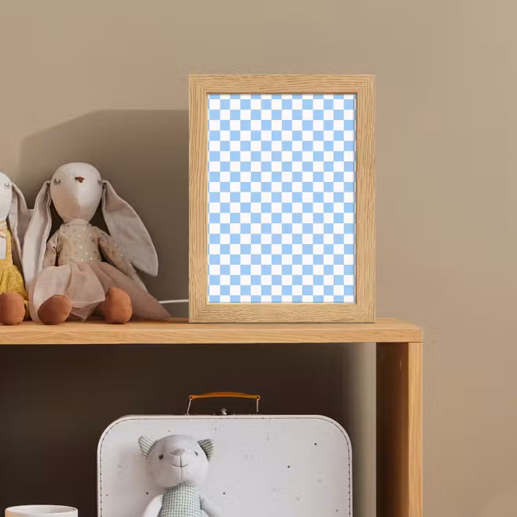 Schaakbord - Klassiek - Blauw Light Box met kabel (Kinderlampje) klein 904 -sfeer2_kind
