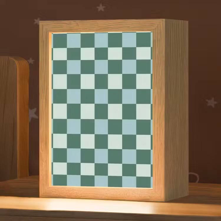Schaakbord - Klassiek - Groen Light Box met kabel (Kinderlampje) klein 904 -zzz_3d_website