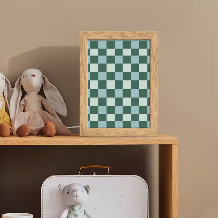 Schaakbord - Klassiek - Groen Light Box met kabel (Kinderlampje) klein 904 -sfeer2_kind