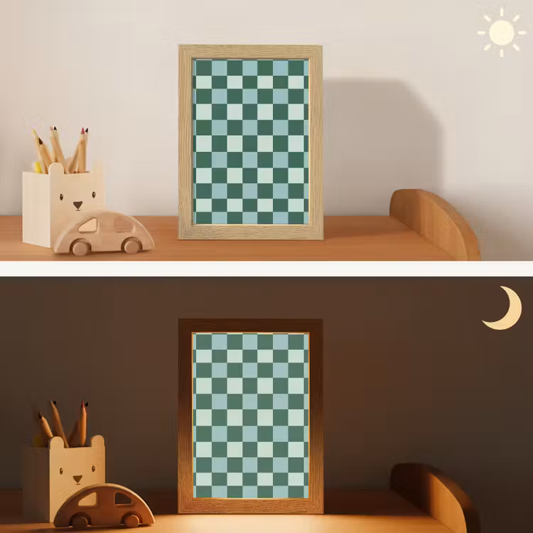 Schaakbord - Klassiek - Groen Light Box met kabel (Kinderlampje) klein 904 -sfeer3_kind