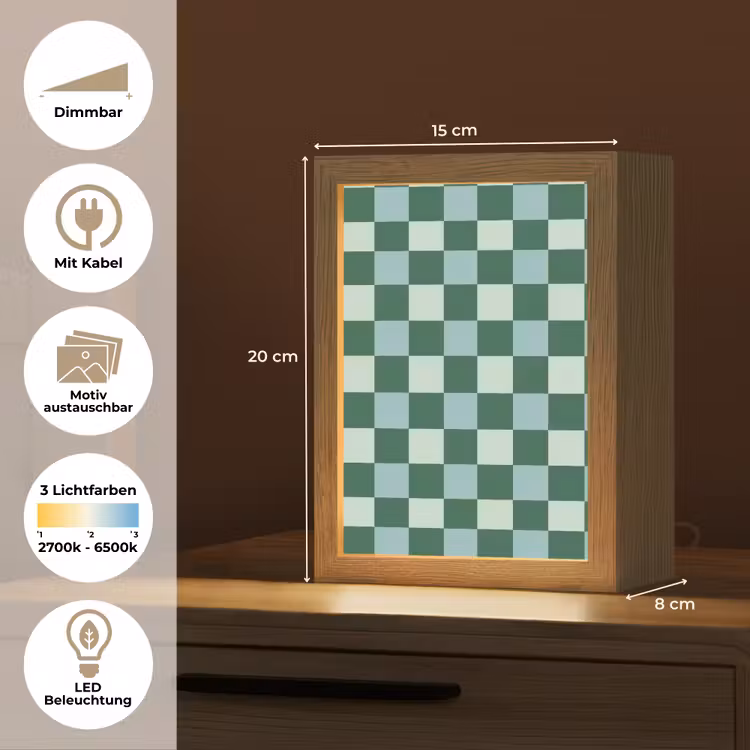Schaakbord - Klassiek - Groen Light Box met kabel (Kinderlampje) klein 904 -USP_websiteoverzichtDE