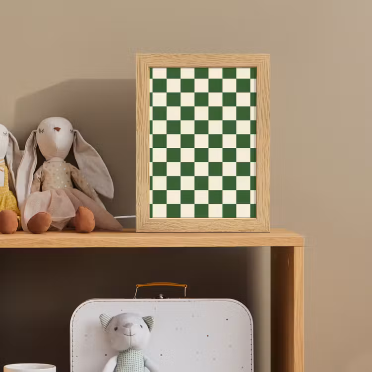 Schaakbord - Patroon - Groen Light Box met kabel (Kinderlampje) klein 904 -sfeer2_kind