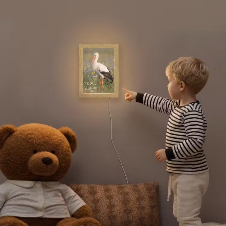 Ooienvaar - Bloemen - Weide - Kleurrijk Light Box met kabel (Kinderlampje) klein -sfeer4a_kind