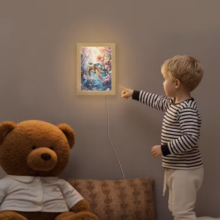 Schildpad - Bloemen - Onderwater Light Box met kabel klein -sfeer4a_kind