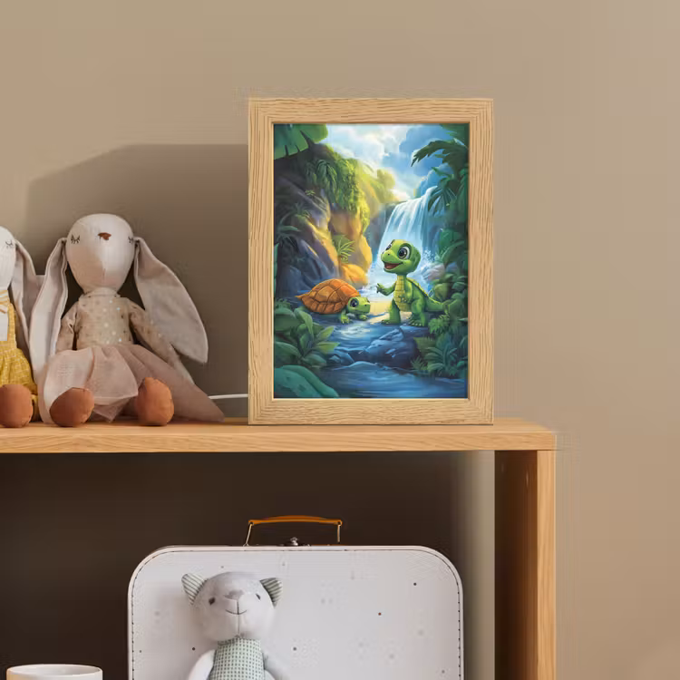 Schildpad - Dino - Jungle - Waterval Light Box met kabel klein -sfeer2_kind