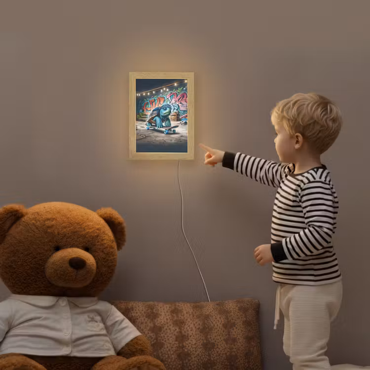 Schildpad - Graffiti - Skateboard - Jongens Light Box met kabel klein -sfeer4a_kind