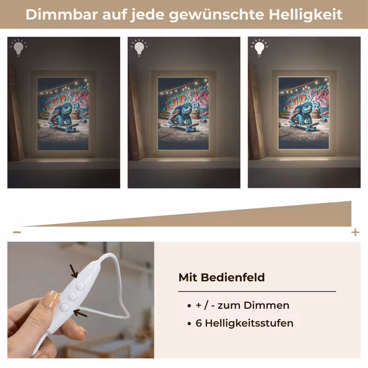 Schildpad - Graffiti - Skateboard - Jongens Light Box met kabel klein -USP_dimbaarDE