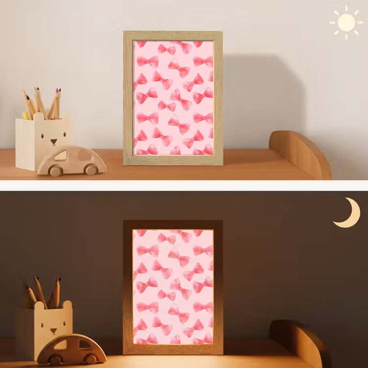 Strikken - Aquarel - Roze Light Box met kabel (Kinderlampje) klein 904 -sfeer3_kind