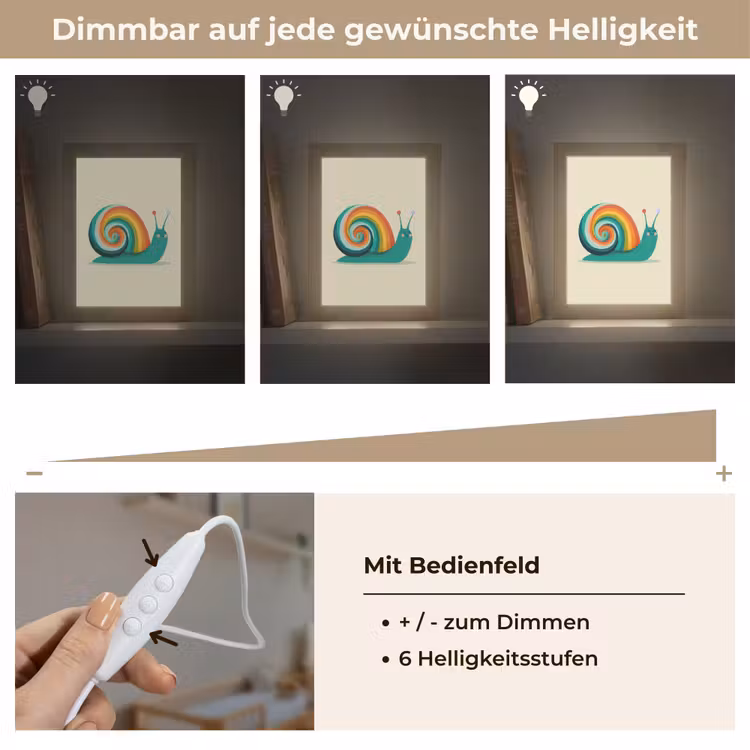 Slak - Regenboogschild - Groen Light Box met kabel klein -USP_dimbaarDE