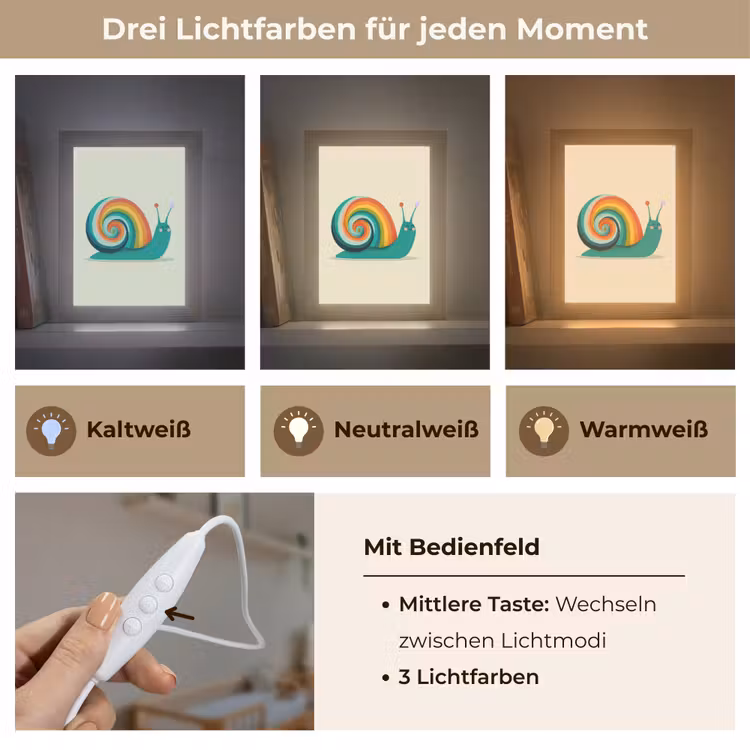 Slak - Regenboogschild - Groen Light Box met kabel klein -USP_lichtkleurDE
