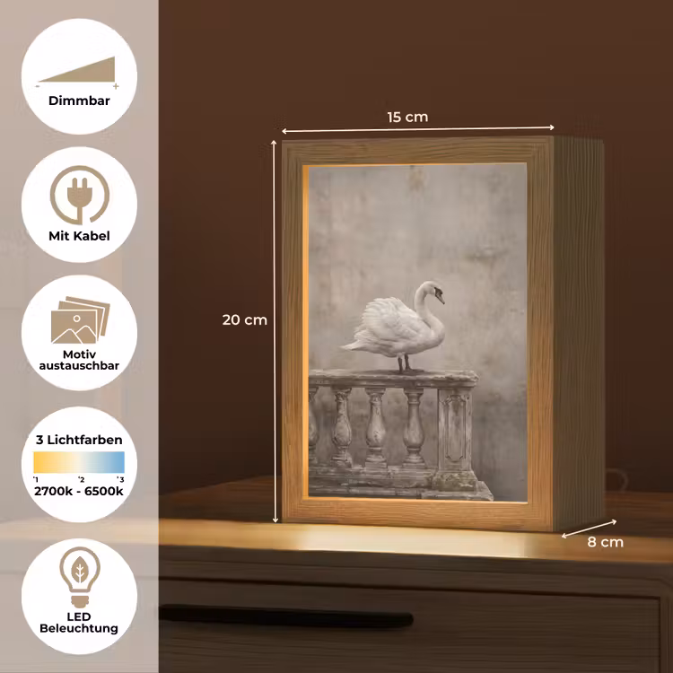 Zwaan - Elegant - Dieren - Wit Light Box met kabel (Kinderlampje) klein -USP_websiteoverzichtDE