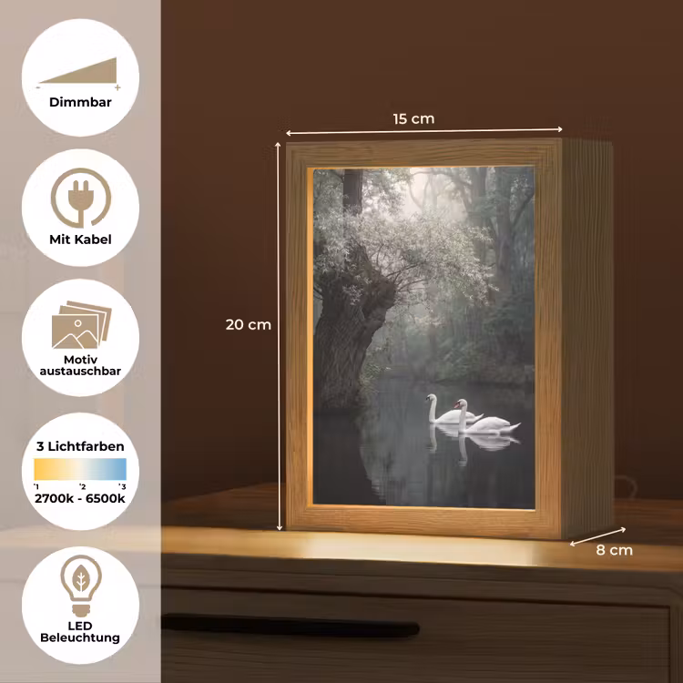 Zwanen - Rivier - Bos Light Box met kabel (Kinderlampje) klein -USP_websiteoverzichtDE