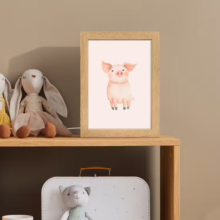 Varken - Roze - Dier - Pastel kleuren Light Box met kabel klein -sfeer2_kind