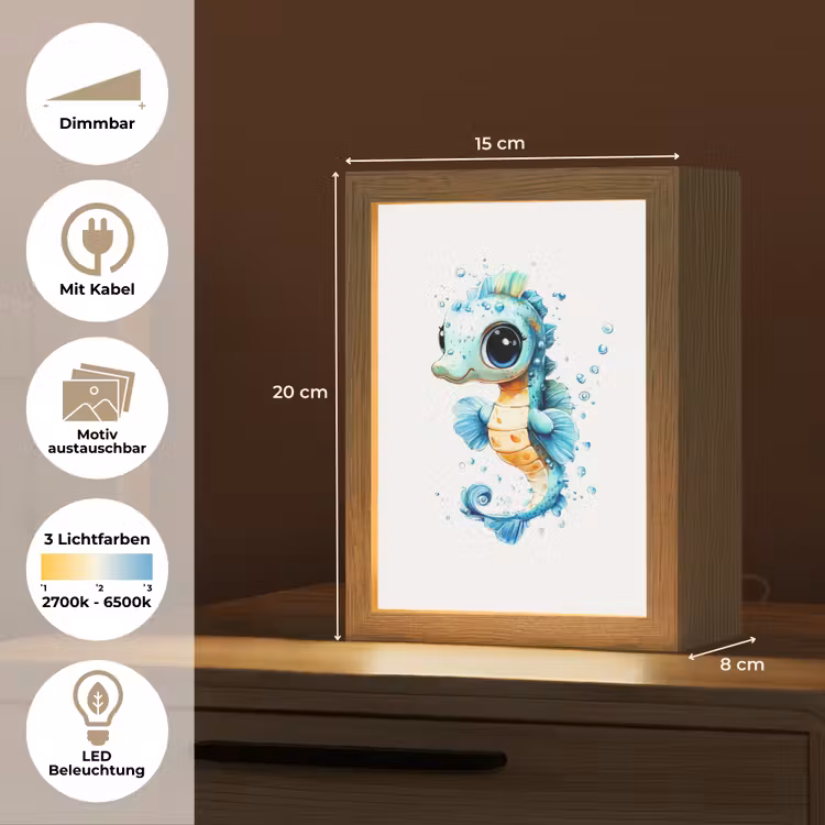Zeepaardje - Spetters - Blauw Light Box met kabel (Kinderlampje) klein -USP_websiteoverzichtDE