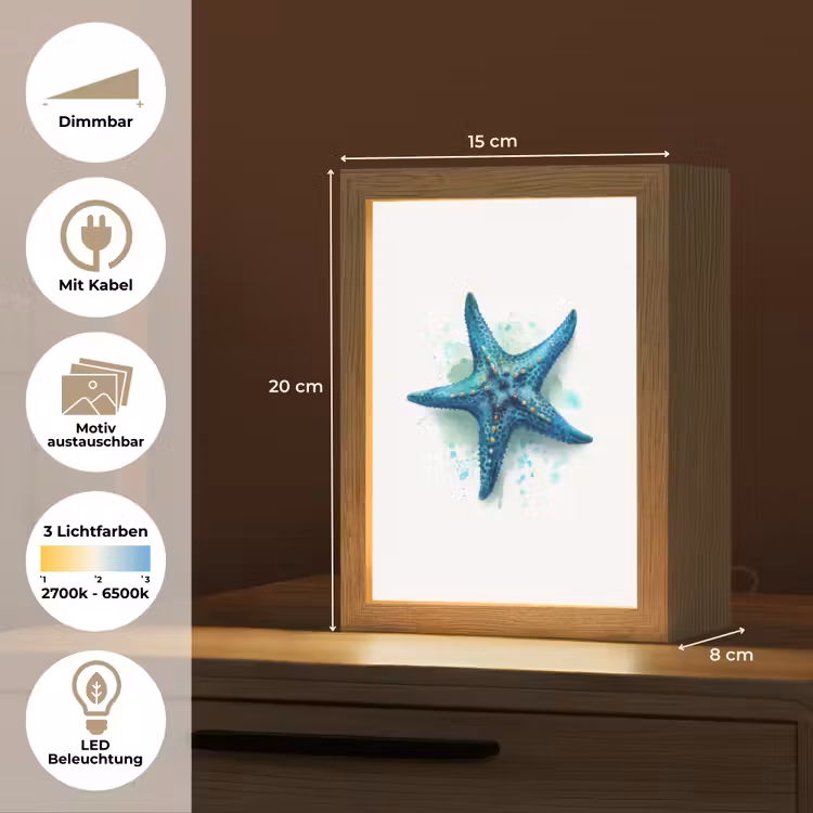 Zeester - Blauw - Spetters Light Box met kabel (Kinderlampje) klein -USP_websiteoverzichtDE