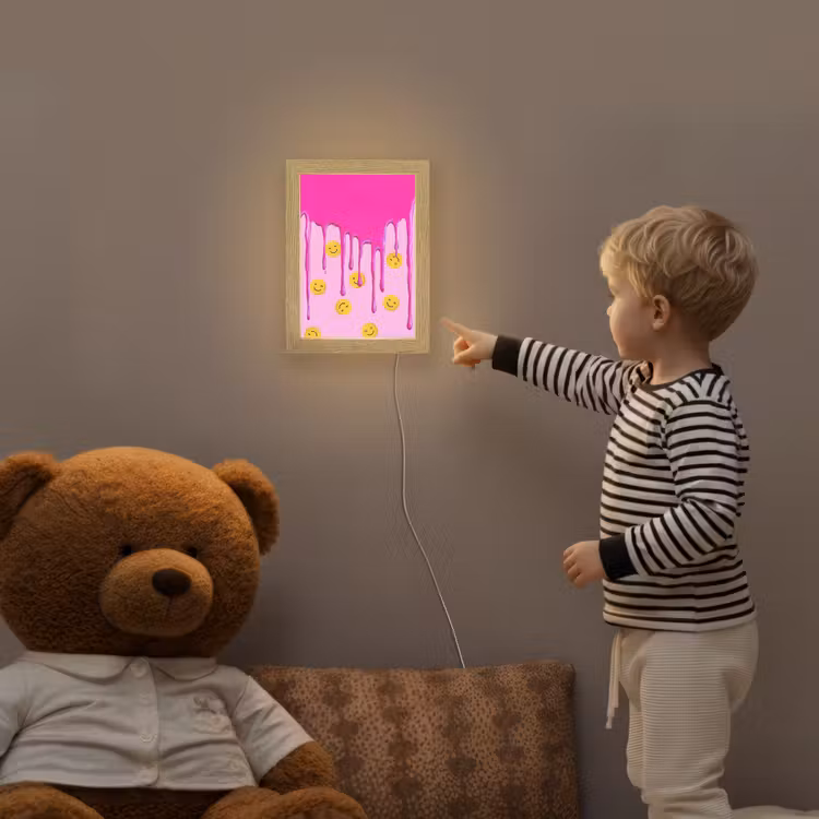 Smiley - Roze - Glazuur Light Box met kabel klein -sfeer4a_kind