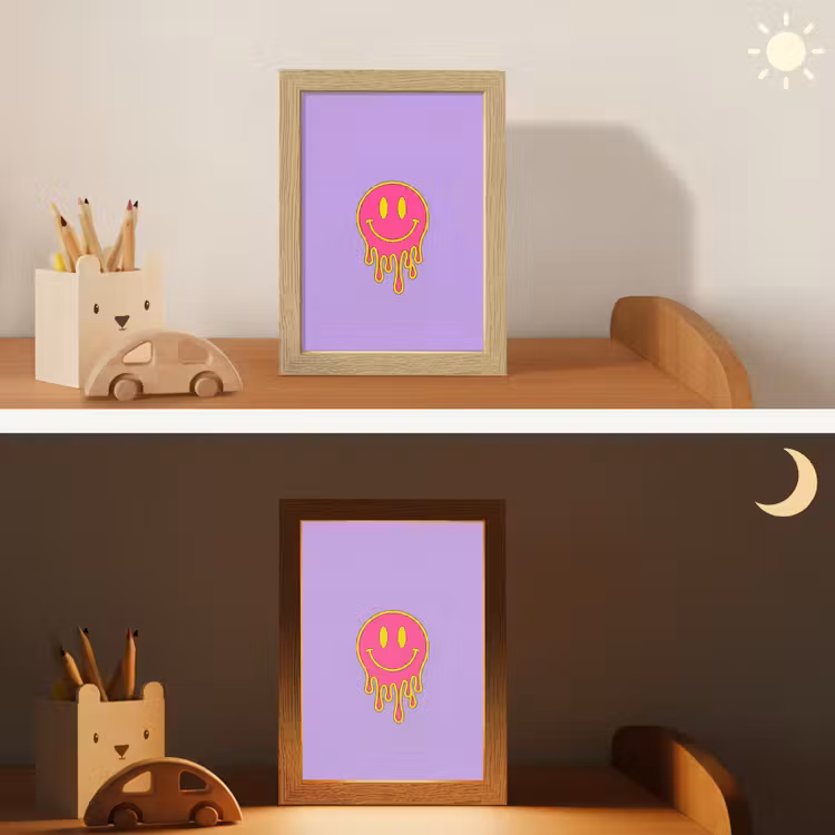 Smiley - Drip - Neon Light Box met kabel (Kinderlampje) klein -sfeer3_kind