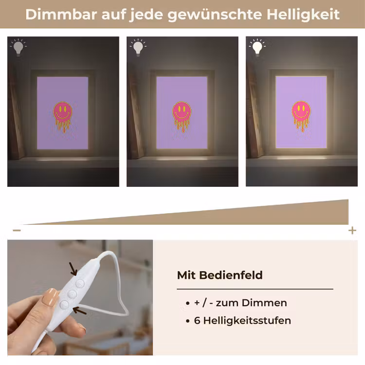 Smiley - Drip - Neon Light Box met kabel (Kinderlampje) klein -USP_dimbaarDE
