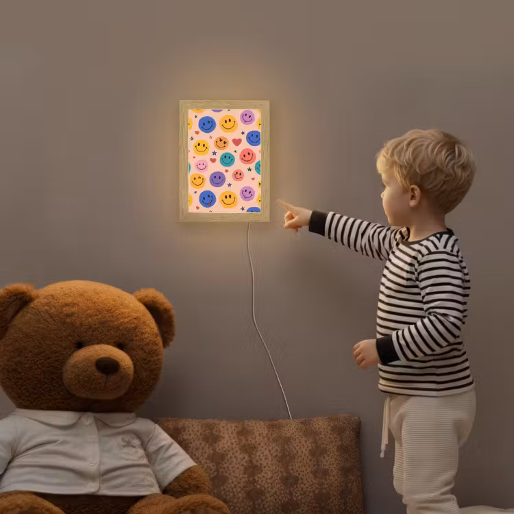 Smileys - Kleurrijk - Hartjes Light Box met kabel klein -sfeer4a_kind