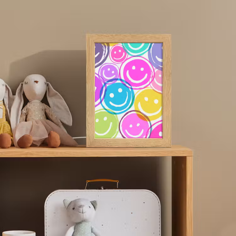 Smileys - Kleurrijk - Neon Light Box met kabel klein -sfeer2_kind