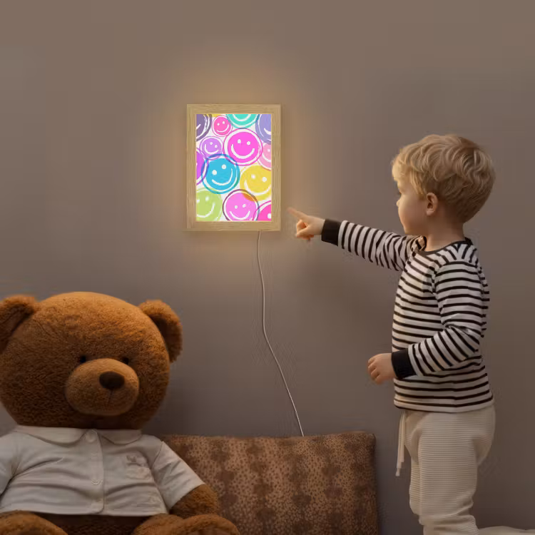 Smileys - Kleurrijk - Neon Light Box met kabel klein -sfeer4a_kind