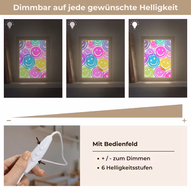 Smileys - Kleurrijk - Neon Light Box met kabel klein -USP_dimbaarDE