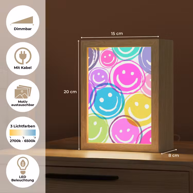 Smileys - Kleurrijk - Neon Light Box met kabel (Kinderlampje) klein -USP_websiteoverzichtDE