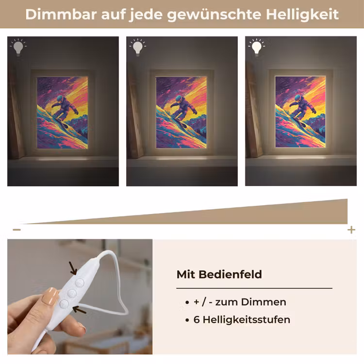 Snowboarden - Sneeuw - Kleurrijk Light Box met kabel klein -USP_dimbaarDE