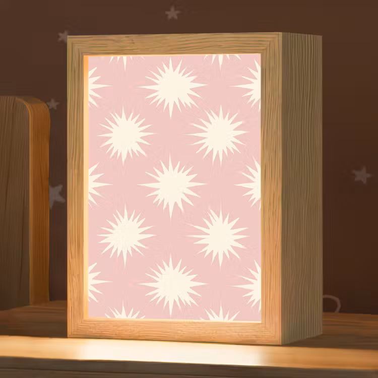 Zonnen - Patroon - Roze Light Box met kabel (Kinderlampje) klein 904 -zzz_3d_website