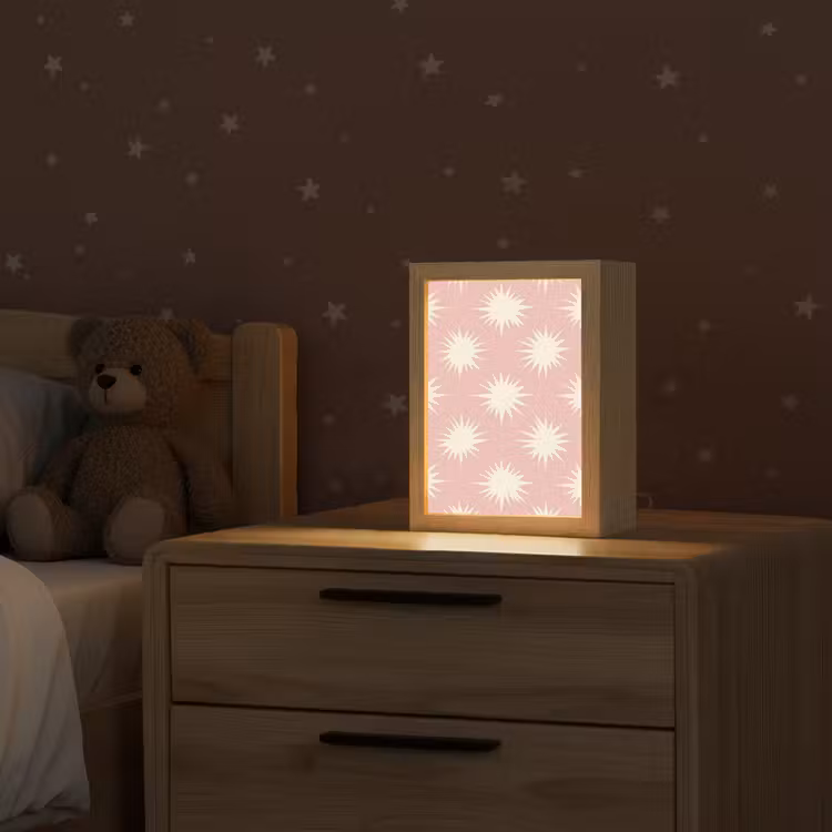 Zonnen - Patroon - Roze Light Box met kabel (Kinderlampje) klein 904 -sfeer1_kind
