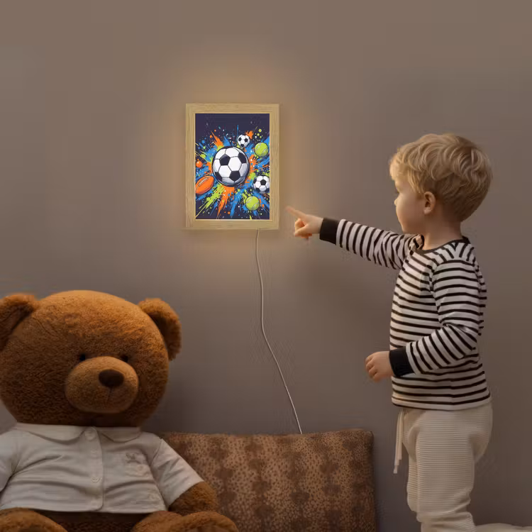 Sport - Ballen - Kleurrijk Light Box met kabel (Kinderlampje) klein -sfeer4a_kind