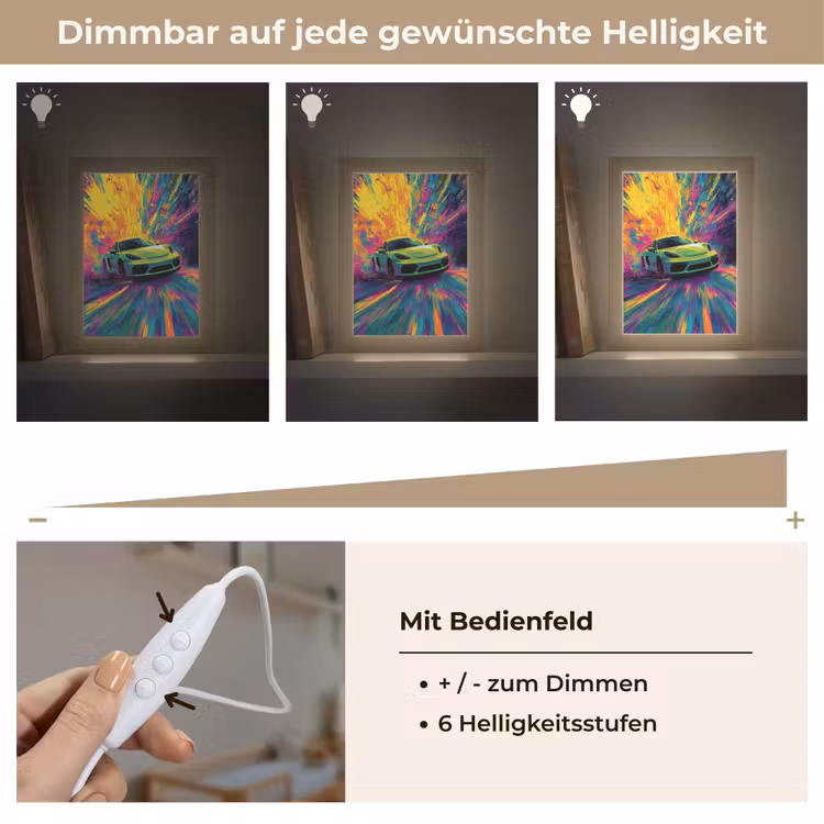 Sportauto - Groen - Verfstrepen - Kleuren Light Box met kabel klein -USP_dimbaarDE