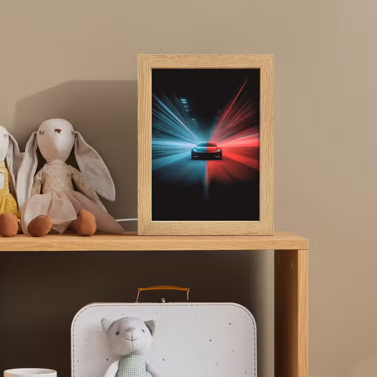 Sportwagen - Rood - Blauw - Snelheid Light Box met kabel klein -sfeer2_kind