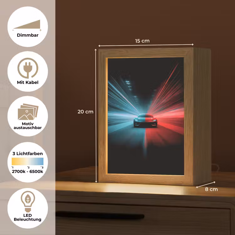 Sportwagen - Rood - Blauw - Snelheid Light Box met kabel (Kinderlampje) klein -USP_websiteoverzichtDE