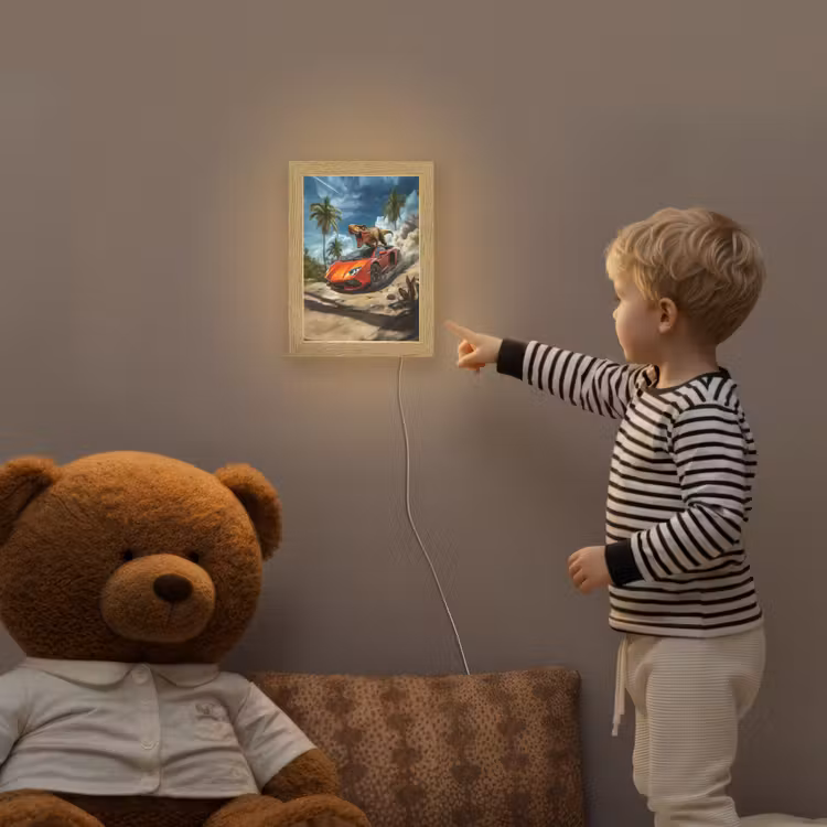 Sportauto - Rood - Dino Light Box met kabel klein -sfeer4a_kind