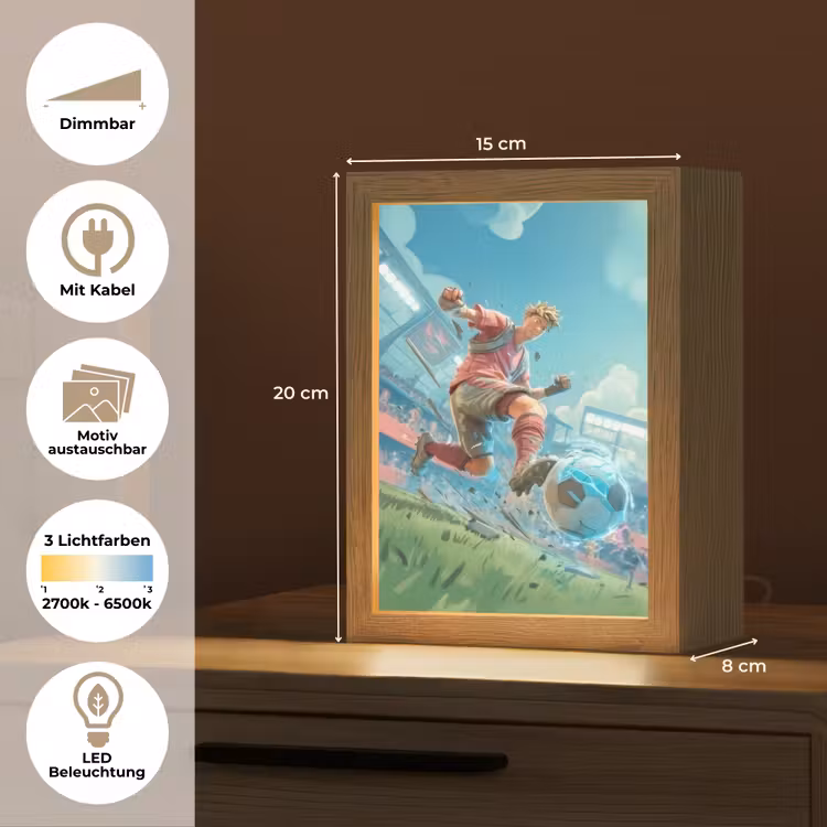 Stadion - Voetbal - Jongen - Rood Light Box met kabel (Kinderlampje) klein -USP_websiteoverzichtDE