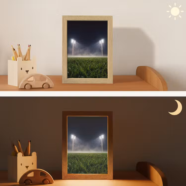 Stadion - Lichtmast - Sport - Nacht Light Box met kabel (Kinderlampje) klein -sfeer3_kind