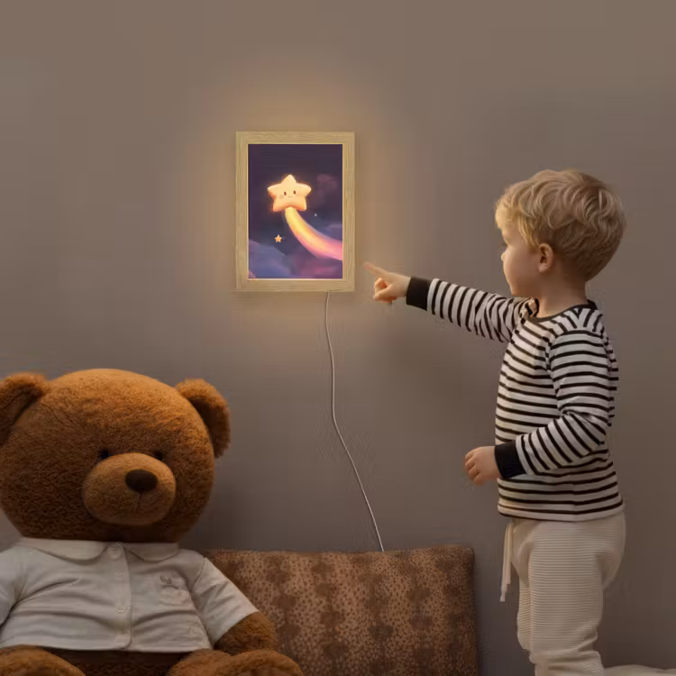 Ster - Gezichtje - Lichtgevend Light Box met kabel klein -sfeer4a_kind