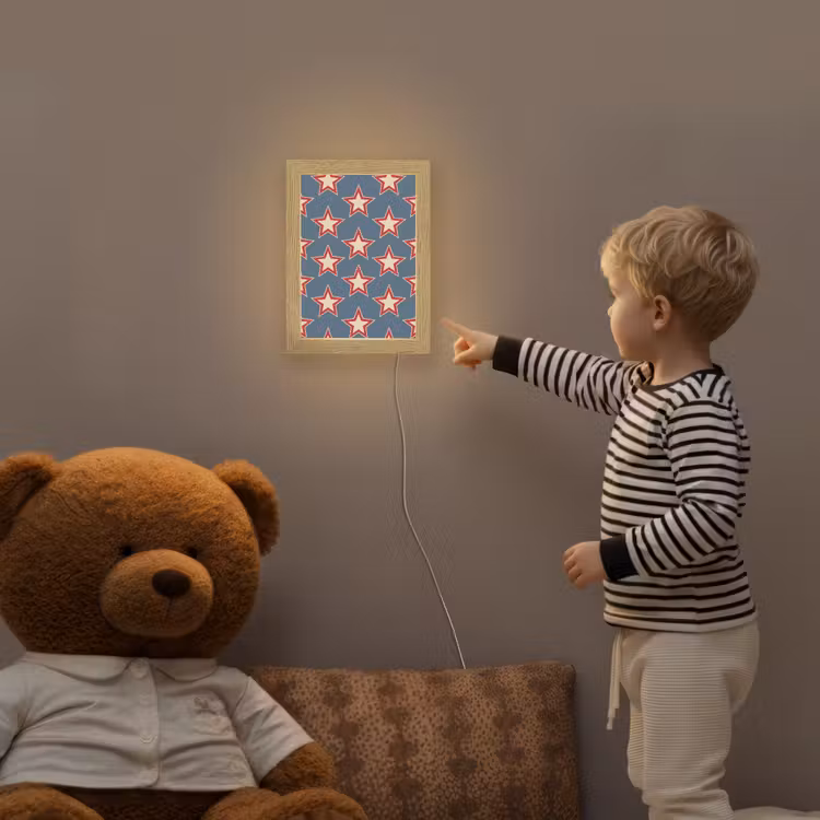 Ster - Klassiek - Blauw Light Box met kabel (Kinderlampje) klein 904 -sfeer4a_kind