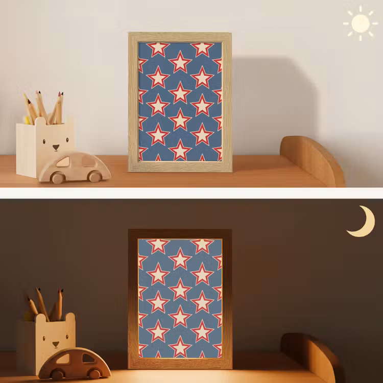 Ster - Klassiek - Blauw Light Box met kabel (Kinderlampje) klein 904 -sfeer3_kind