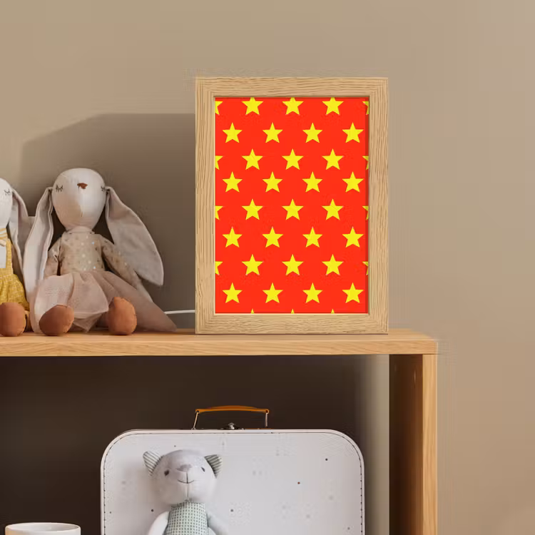 Ster - Patroon - Geel Light Box met kabel (Kinderlampje) klein 904 -sfeer2_kind