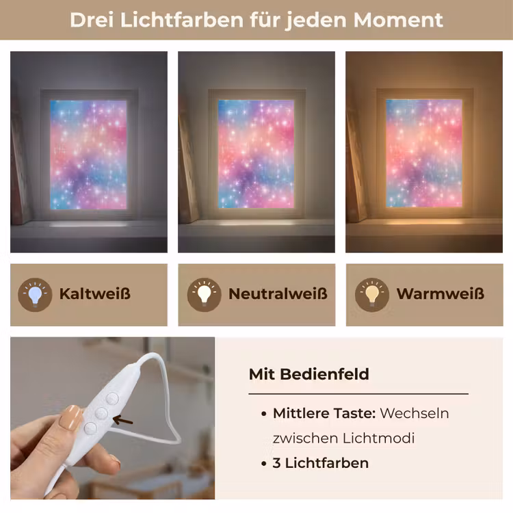 Sterren - Abstract - Kleuren Light Box met kabel klein -USP_lichtkleurDE